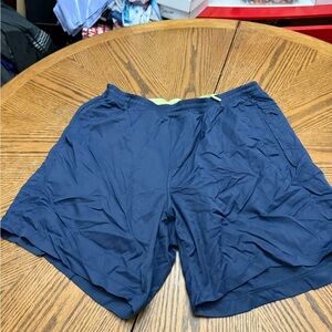 Birddogs Navy Athletic Shorts with Lime Drawstring Accent